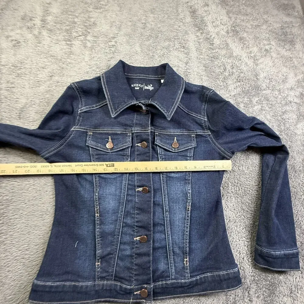 Riders by Lee Indigo Women's Denim Jacket Stretch S Button Cowgirl Western - Picture 4 of 5